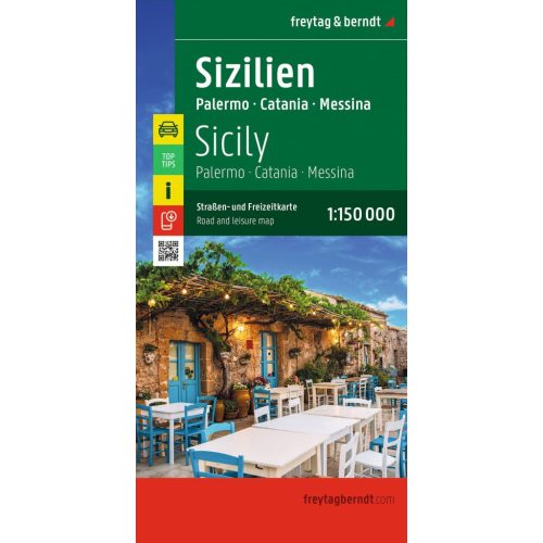 Szicília térkép Freytag, Szicília autós térkép Palermo várostérképpel 1:150e  2026.