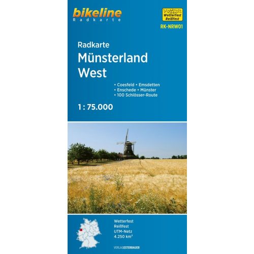 Münsterland Kerékpáros térkép West (RK-NRW01) 2022