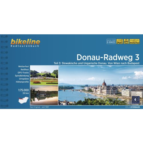 2. Donau-Radweg kerékpáros atlasz Esterbauer 1:50 000 Duna kerékpáros térkép