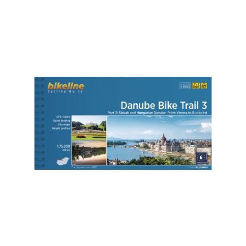 3. Danube Bike Trail kerékpáros atlasz Esterbauer 1:750 000  Duna kerékpáros térkép Szlovák és magyar Duna