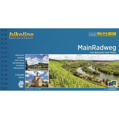 Mainradweg  kerékpáros térkép Von Bayreuth nach Mainz - Main-Radweg Esterbauer Bileline 1:75 000 
