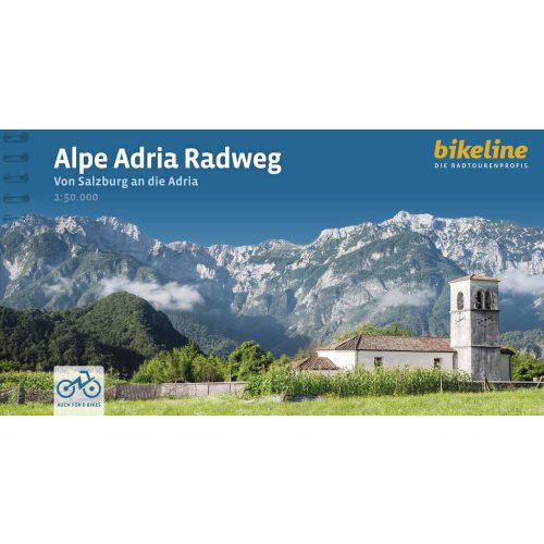 Alpok-Adria kerékpárkalauz, Alpe Adria Radweg, Alpok Adria kerékpáros térkép Esterbauer 1:50e  (2024)