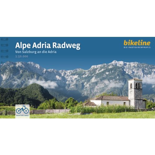 Alpok-Adria kerékpárkalauz, Alpe Adria Radweg, Alpok Adria kerékpáros térkép Esterbauer 1:50e  (2025)