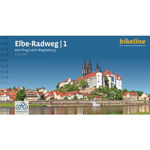 Elbe-Radweg Bikeline-Radtourenbuch Elbe-Radweg, Teil 1, 1:75e Prag-Magdeburg, Elba kerékpáros térkép, atlasz - német 2025.