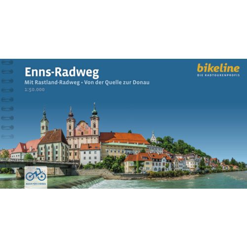 Enns-Radweg kerékpáros atlasz Esterbauer 1:50e Enns kerékpáros térkép