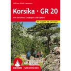   Korsika túrakalauz, Korzika GR 20 túrakalauz, Korzika GR20 hosszútávú túraútvonala Bergverlag Rother német  2026.