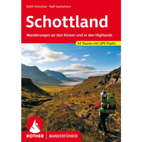 Schottland túrakalauz Bergverlag Rother német   RO 4001 Skócia túrakalauz, térkép 2024.