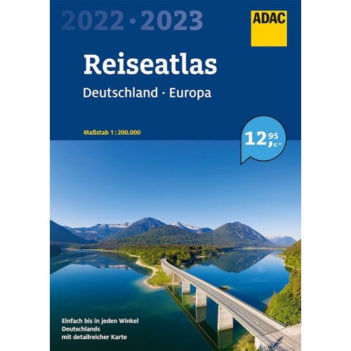 Németország atlasz + Európa atlasz ADAC 2022/23 Németország térkép 1:200 000 
