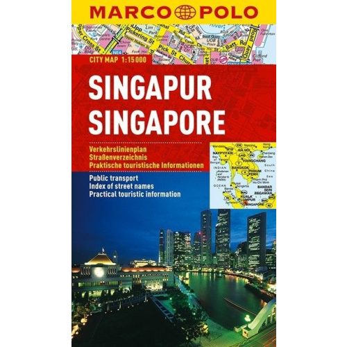 Singapore Szingapur térkép Marco Polo 1:15 000 