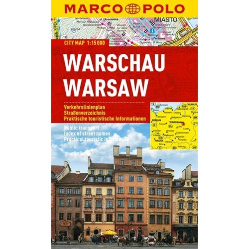 Varsó térkép vízálló Marco Polo 1:15 000  Warszava térkép