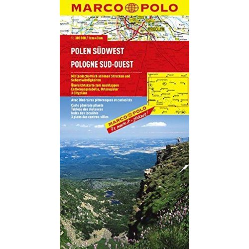 Lengyelország térkép, Lengyelország dél-nyugat Marco Polo  1:300 000 