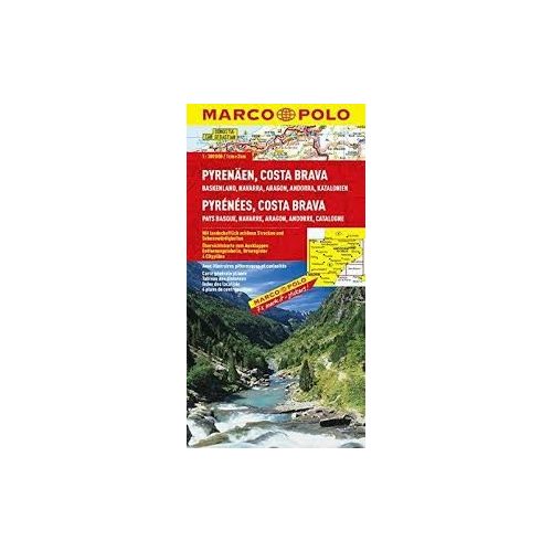 Pireneusok térkép 1:300 000 Marco Polo Pyrenees térkép, Costa Brava