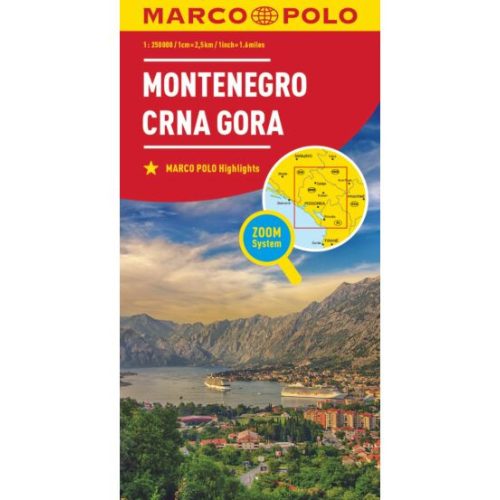 Montenegro autós térkép, Montenegro térkép Marco Polo, Crna Gora 1: 200e