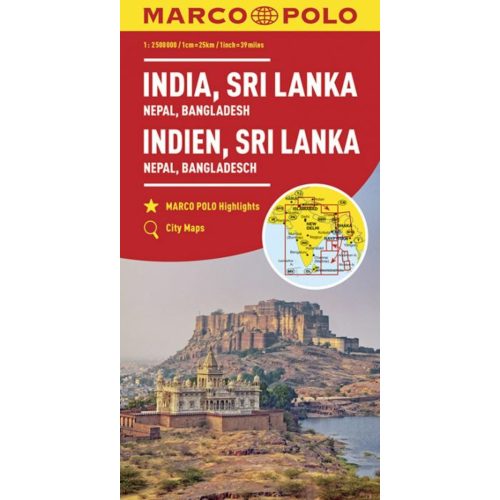 India autótérkép Marco Polo, Sri Lanka autós térkép 1:2 500 000 