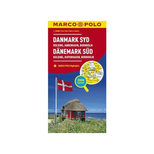 Dánia térkép Marco Polo, Dánia dél autótérkép 2017 1:200 000 