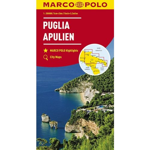 Puglia térkép Marco Polo 1:200 000 Apulia térkép