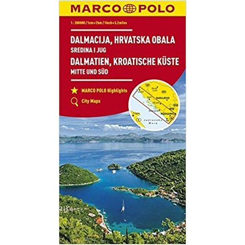 Dalmácia térkép Marco Polo 1:200 000, Horvát tengerpart térkép