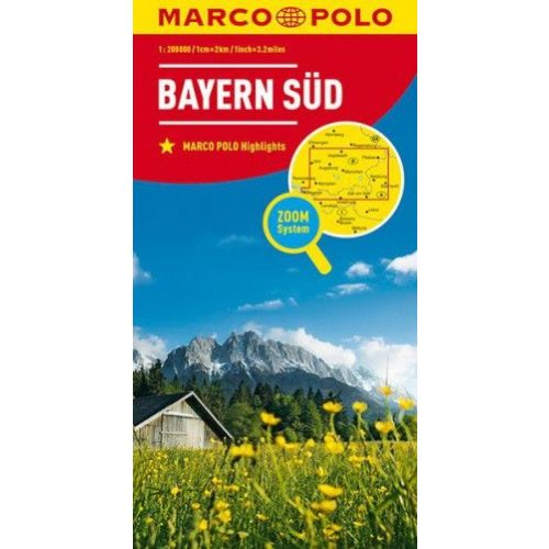 Bajorország dél térkép Marco Polo 1:200 000 