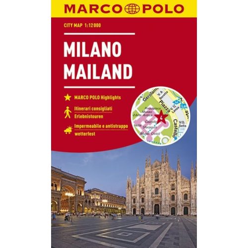 Milánó térkép Marco Polo vízálló 2018 1:15 000 