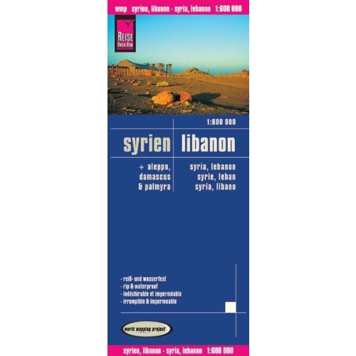 Szíria térkép vízálló Reise Know-How 1:600 000  - Szíria, Libanon autós térkép, Aleppo, Damascus, Palmyra