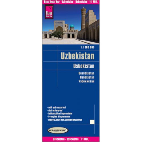 Üzbegisztán térkép Reise, Usbekistan térkép vízálló 2018,  1 : 1 000 000
