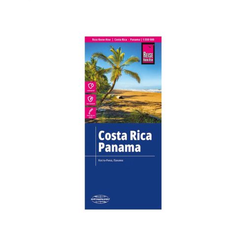 Costa Rica térkép, Costa Rica autós térkép, Panama térkép Reise 1:300 000