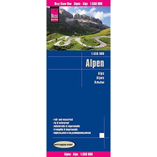 Alpok autós térkép Reise 1:250 000, 1:550 000   