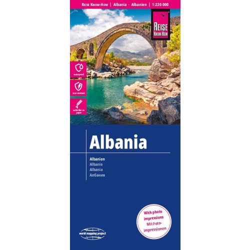 Albánia térkép Reise, Albánia autós térkép 2022 1:220 000 