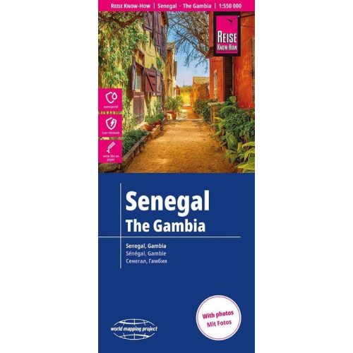 Gambia térkép, Senegal térkép Reise 1:550 000 Szenegál térkép