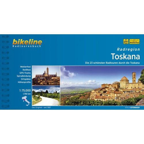 Toszkána kerékpáros atlasz Esterbauer 1:75 000  Toscana kerékpáros térkép