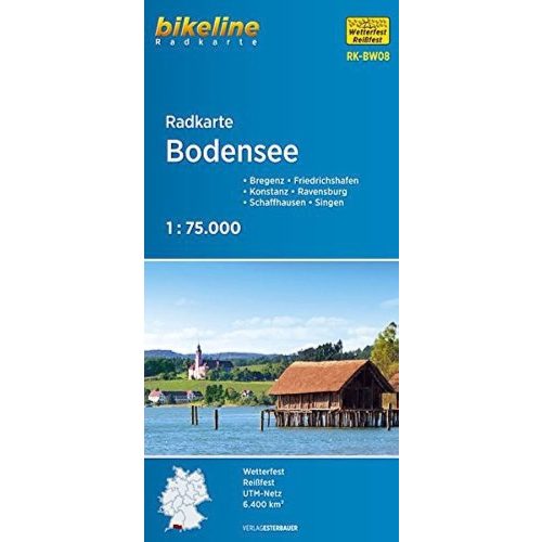 Bodensee kerékpáros térkép Bodeni tó térkép 1:75 000