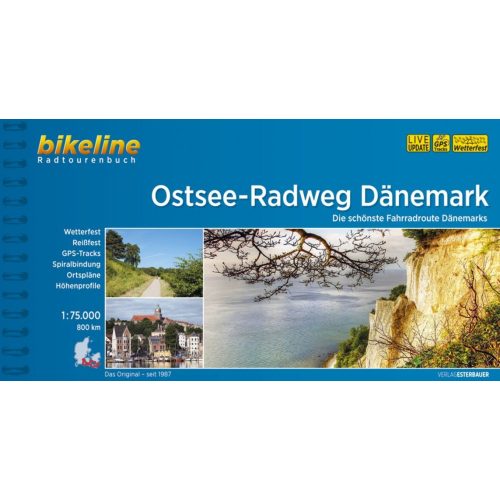 Ostsee-Radweg Dänemark kerékpáros térkép Esterbauer 1:75 000, Balti kerékpárút Dánia kerékpáros térkép 