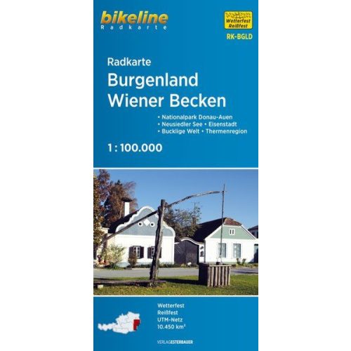 Burgenland térkép, Burgenland kerékpár térkép Esterbauer Wiener Becken térkép 1:100e  RK-BGLD 2020