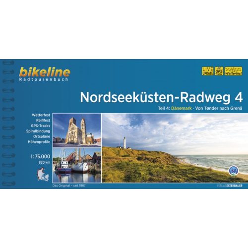 Nordseeküsten Radweg kerékpáros atlasz 4. Esterbauer 1:75 000 Észak-tengeri kerékpáros atlasz