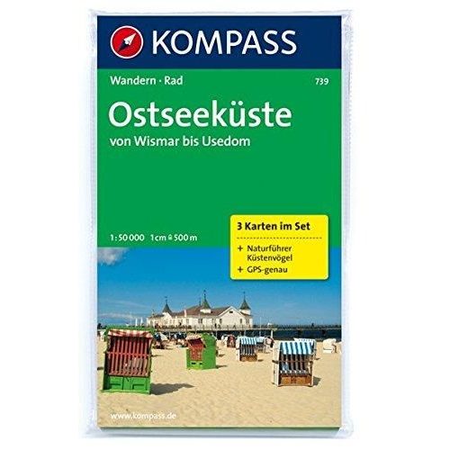 739. Ostseeküste von Wismar bis Usedom, 3teiliges Set mit Naturführer turista térkép Kompass 
