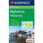 249. Mykonos, 1:35 000 turista térkép Kompass 