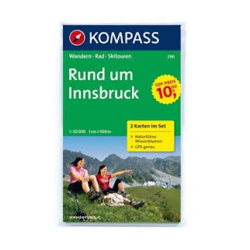 290. Innsbruck, Rund um, 2teiliges Set mit Naturführer turista térkép Kompass 