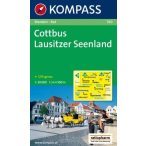 760. Cottbus, Lausitzer Seenland turista térkép Kompass 