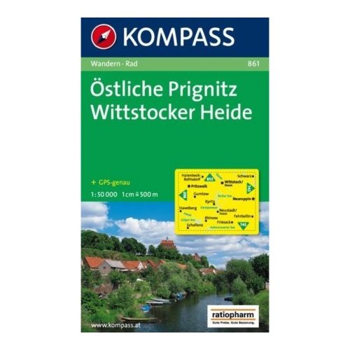 861. Prignitz, Östliche, Wittstocker Heide turista térkép Kompass 