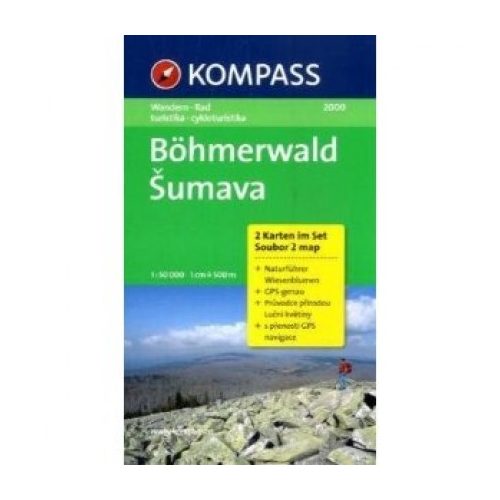 2000. Böhmerwald/Šumava, 2teiliges Set mit Naturführer turista térkép Kompass 