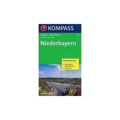 160. Niederbayern, 3teiliges Set mit Naturführer turista térkép Kompass 