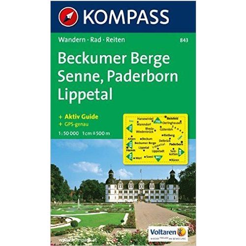 843. Beckumer Berge, Senne, Paderborn, Lippetal turista térkép Kompass 