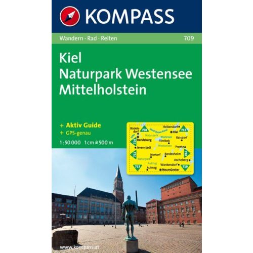 709. Kiel, Naturpark Westensee, Mittelholstein turista térkép Kompass 