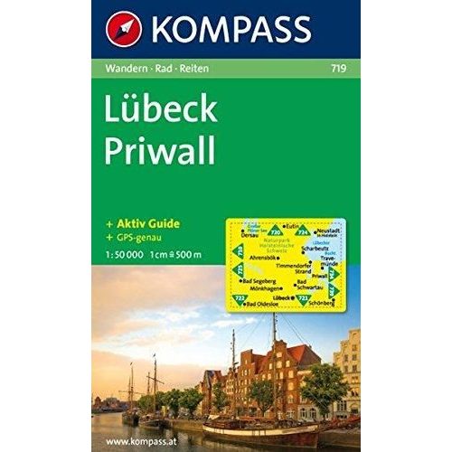 719. Lübeck, Priwall turista térkép Kompass 
