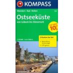   724. Ostseeküste, von Lübeck bis Dänemark, 2teiliges Set mit Naturführer turista térkép Kompass 