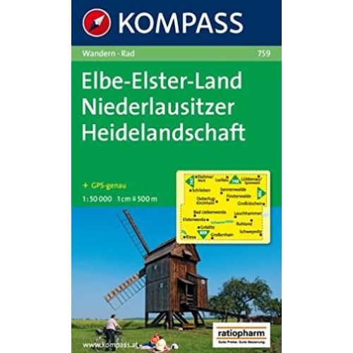 759. ElbeElsterLand, Niederlausitzer Heidelandschaft turista térkép Kompass 