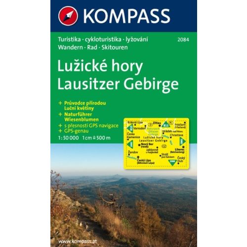 2084. Lausitzer Gebirge//Lužické hory, CZ/D turista térkép Kompass 