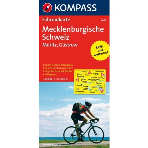 3021. Mecklenburgische Schweiz, Müritz, Güstrow kerékpáros térkép 1:70 000  Fahrradkarten 