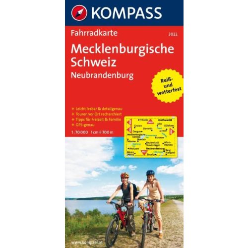 3022. Mecklenburgische Schweiz, Neubrandenburg kerékpáros térkép 1:70 000  Fahrradkarten 