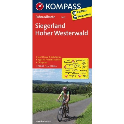 3057. Siegerland, Hoher Westerwald kerékpáros térkép 1:70 000  Fahrradkarten 